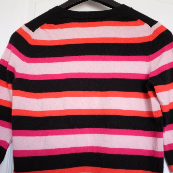 COPY - Italian black pink merino wool stripes jumper sweater - Picture 9 of 10